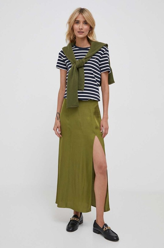 Μάλλινο πουλόβερ Tommy Hilfiger WW0WW40264 πράσινο AW23