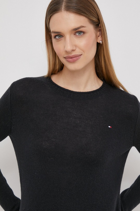 Tommy Hilfiger sweter wełniany czarny WW0WW40264