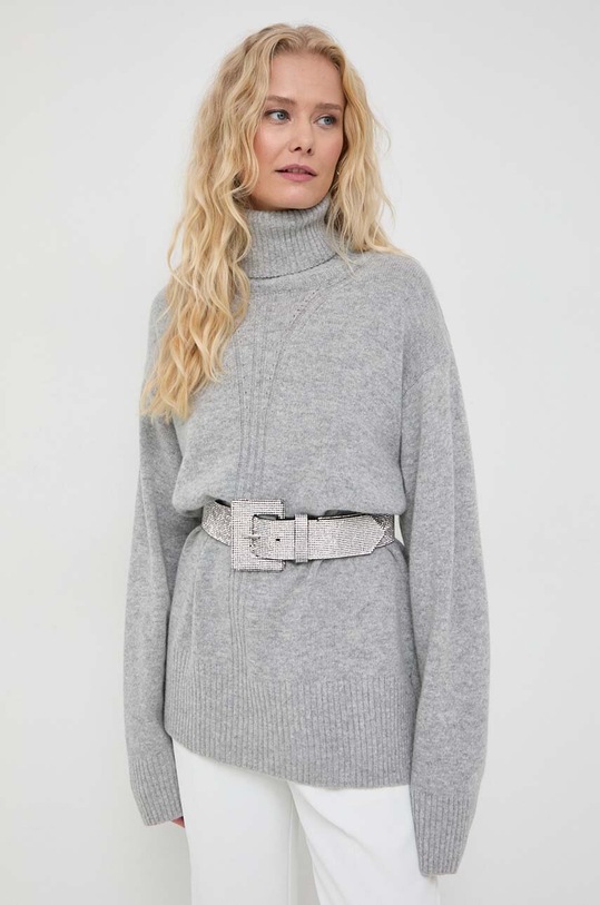 Trussardi sweter z domieszką wełny z domieszką wełny szary 56M00615.0F000779
