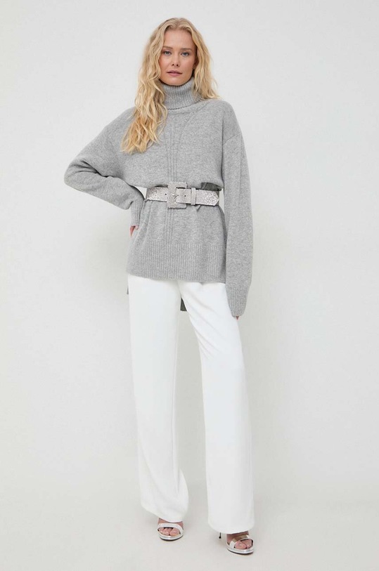 Trussardi sweter z domieszką wełny 56M00615.0F000779 szary AW23