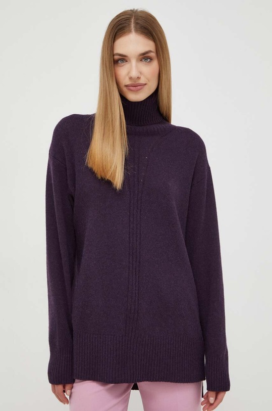 Trussardi sweter z domieszką wełny fioletowy 56M00615.0F000779