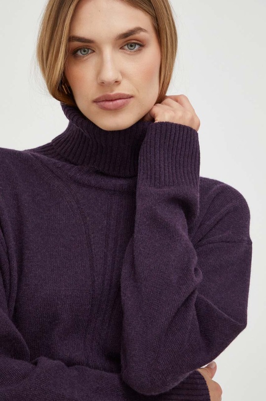 Trussardi sweter z domieszką wełny 56M00615.0F000779 fioletowy