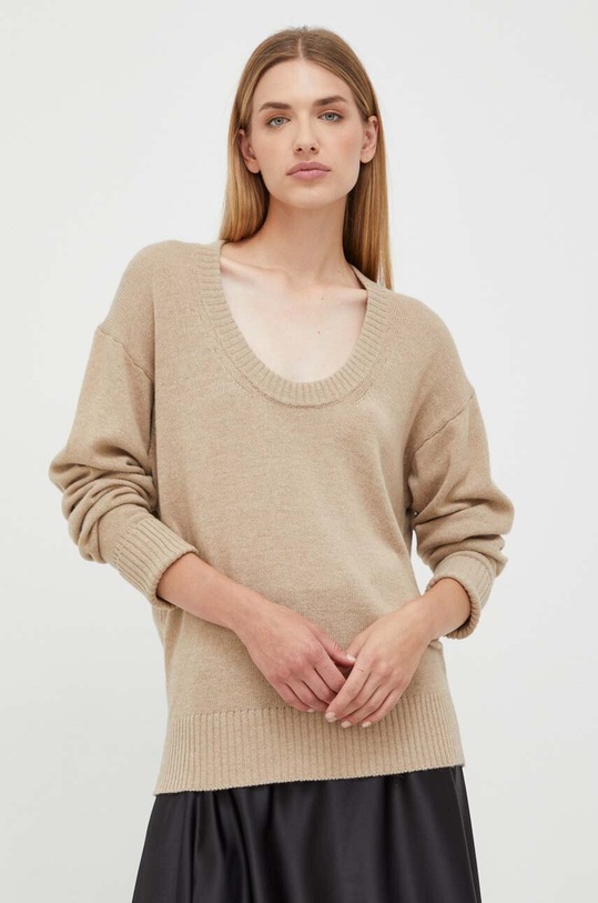 Trussardi pulover din amestec de lana subtiri bej 56M00633.0F000779