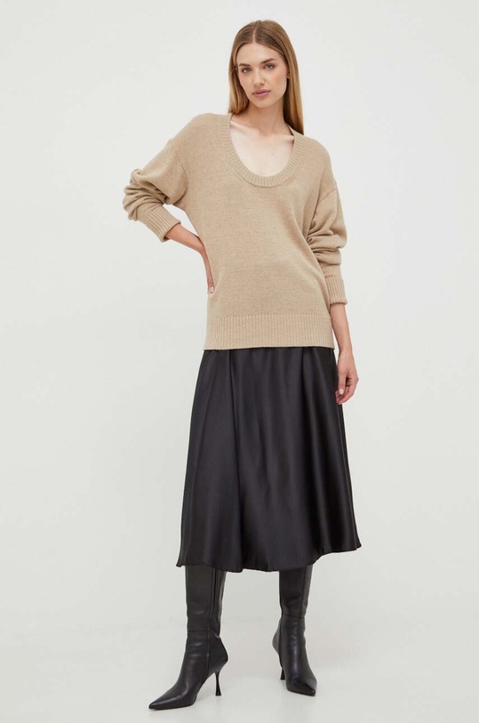 Trussardi pulover din amestec de lana 56M00633.0F000779 bej AW23