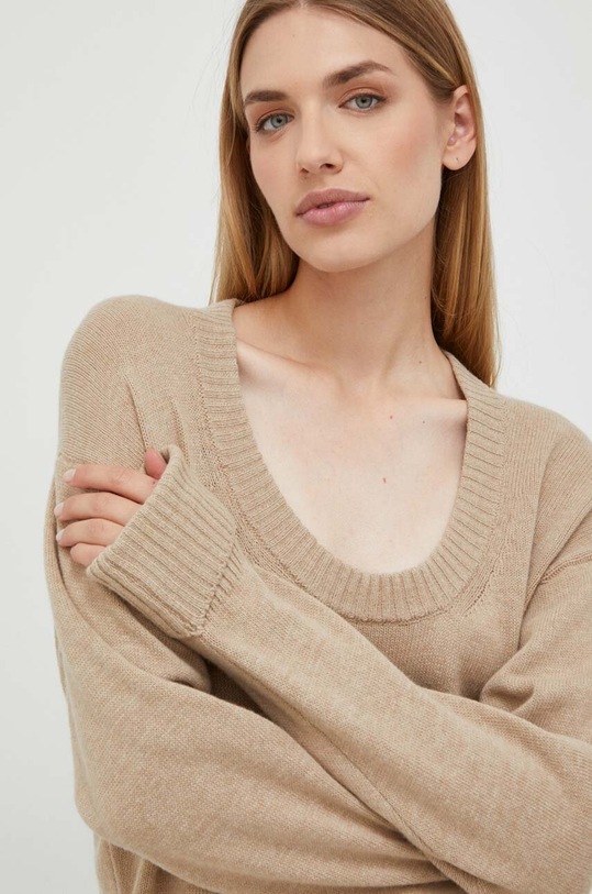Trussardi pulover din amestec de lana bej 56M00633.0F000779