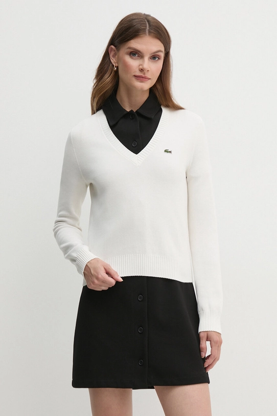 Lacoste sweter bawełniany bawełna beżowy AF3324