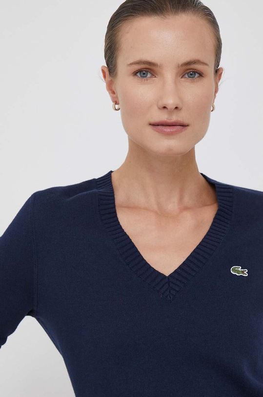 Βαμβακερό πουλόβερ Lacoste σκούρο μπλε AF3324