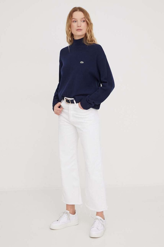 Lacoste sweter wełniany AF9542 granatowy AW24