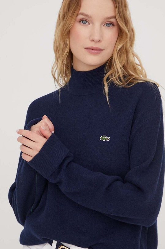 Шерстяной свитер Lacoste тёмно-синий AF9542