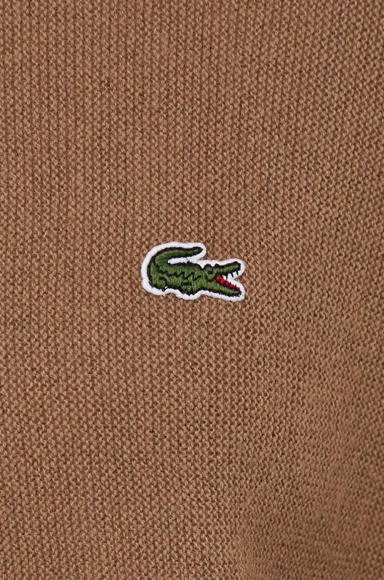 Μάλλινο πουλόβερ Lacoste AF9542 καφέ