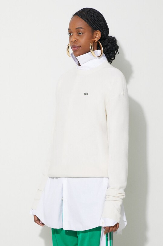 Μάλλινο πουλόβερ Lacoste μπεζ AF9551