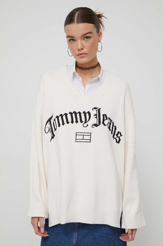 Tommy Jeans pulover bej DW0DW16530