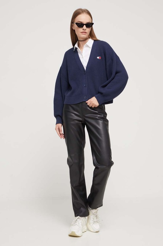 Tommy Jeans kardigan bawełniany DW0DW16531 granatowy AW23