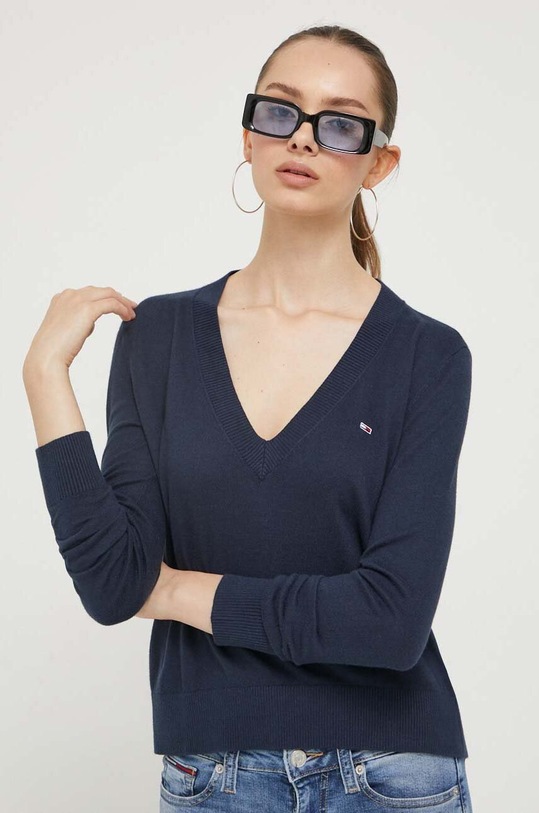 Tommy Jeans pulover uni bleumarin DW0DW16535