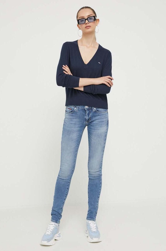 Tommy Jeans pulover DW0DW16535 bleumarin AW23