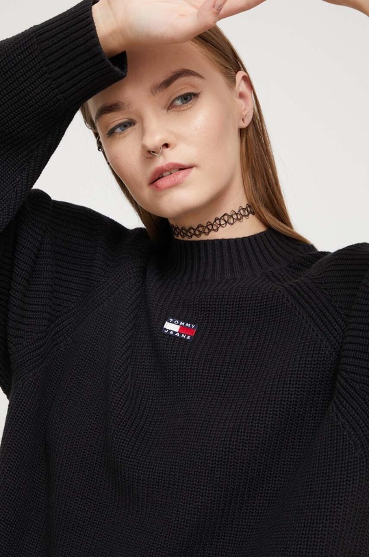 Tommy Jeans sweter bawełniany czarny DW0DW16536