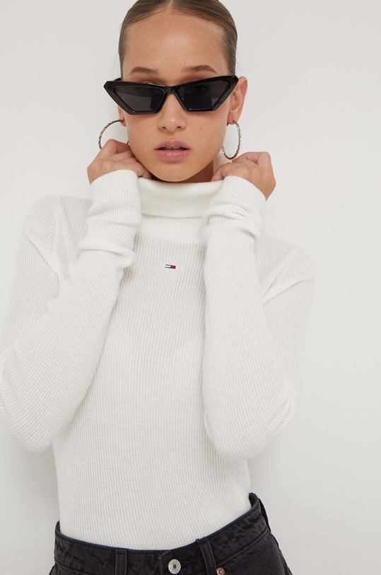 Tommy Jeans pulover subtiri bej DW0DW16537
