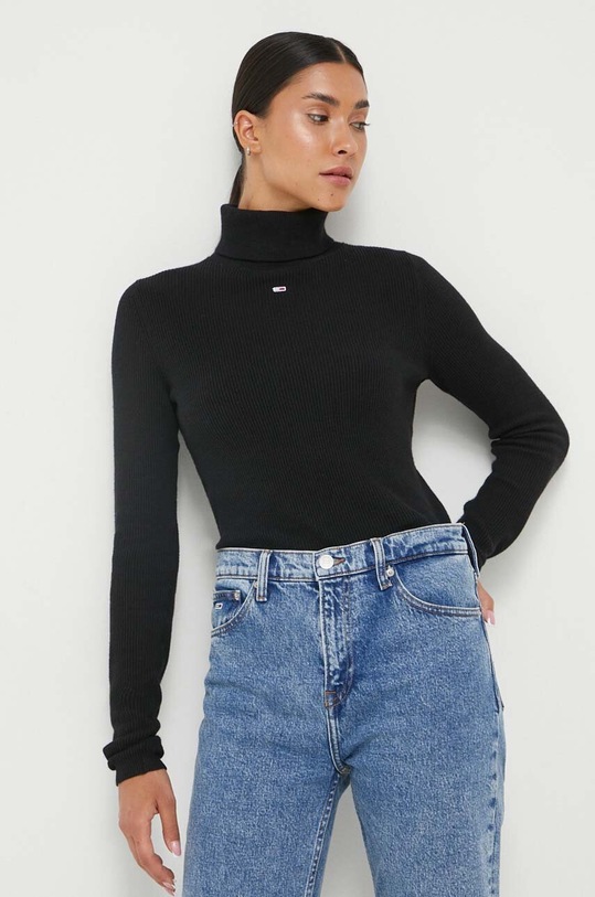 Tommy Jeans pulover subtiri negru DW0DW16537