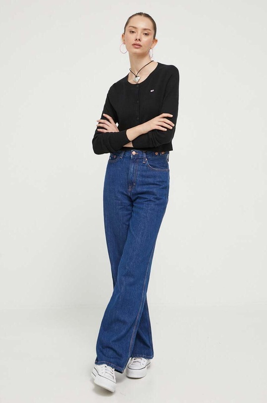 Tommy Jeans kardigan DW0DW16538 czarny AW23