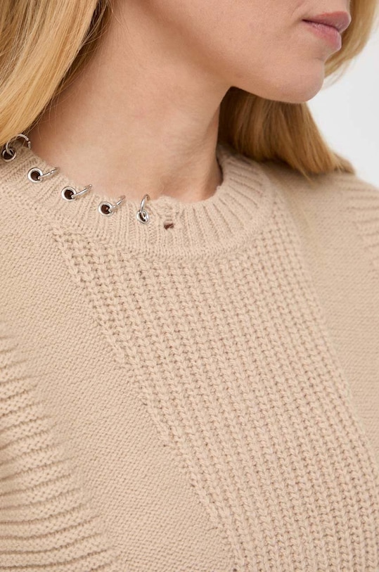 Patrizia Pepe pulover din amestec de lana 2K0196.K138 bej