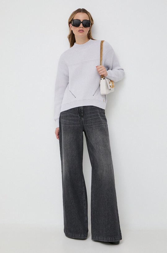 Patrizia Pepe sweter wełniany 2K0214.K9O3A fioletowy AW23