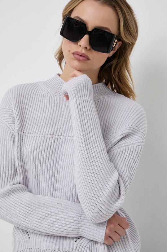 Patrizia Pepe sweter wełniany fioletowy 2K0214.K9O3A