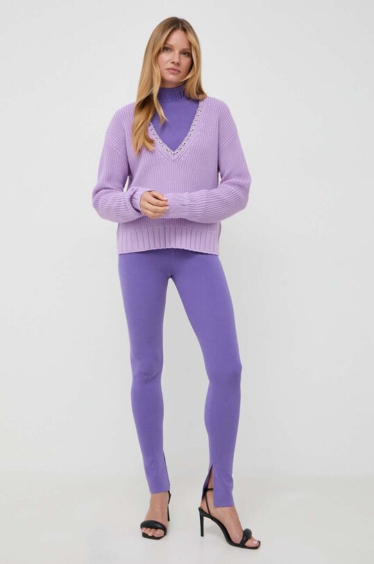Шерстяной свитер Patrizia Pepe 2K0219.K134 фиолетовой AW23