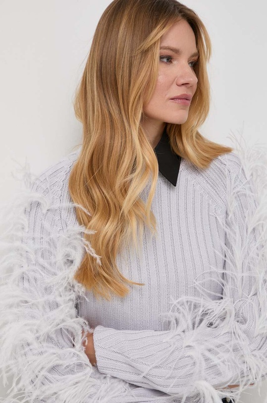 Patrizia Pepe sweter wełniany szary 2K0224.K9O3A