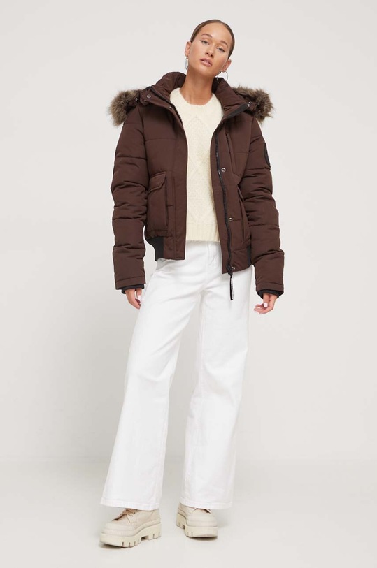 Superdry sweter z domieszką wełny W6110498A.1GW beżowy AW23