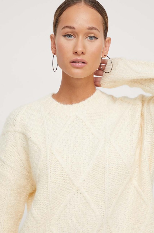 Superdry sweter z domieszką wełny beżowy W6110498A.1GW