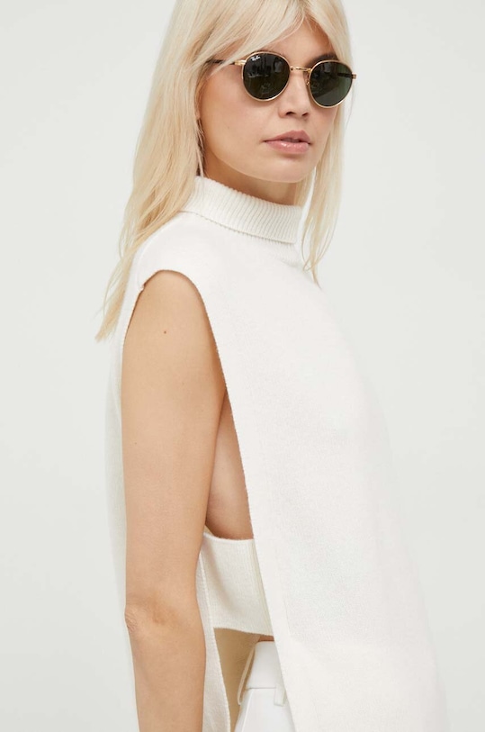 Vuneni prsluk Calvin Klein K20K206024 bež