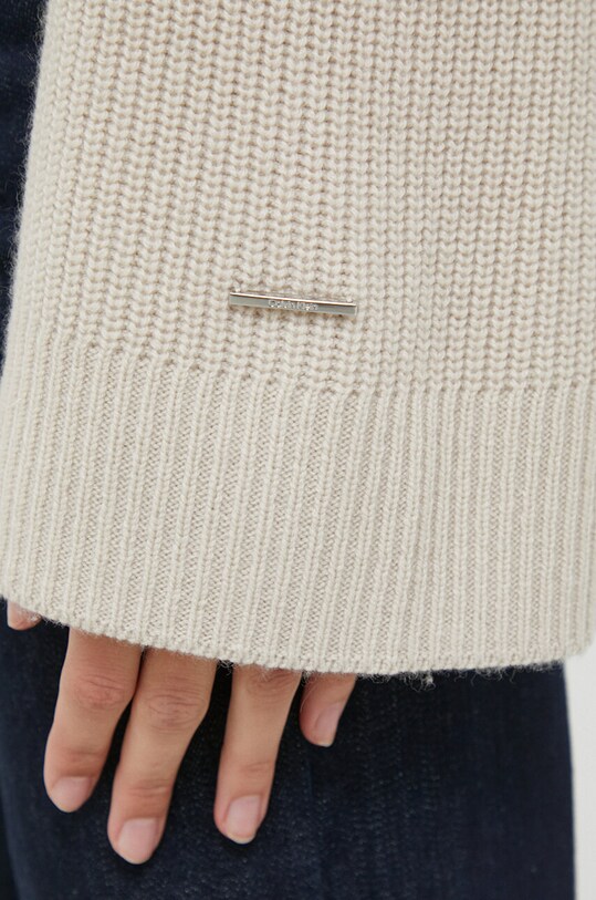 Calvin Klein kardigan wełniany K20K206275 beżowy
