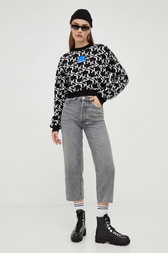 Karl Lagerfeld Jeans sweter z domieszką wełny 236J2003 multicolor AW23
