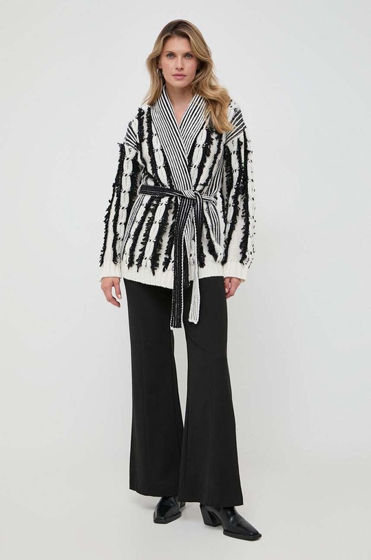 Twinset kardigan wełniany wełna biały 232TT3213