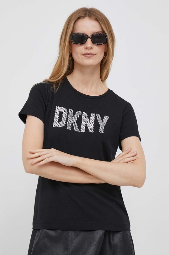 Tričko Dkny nášivka černá P3MHNDNA