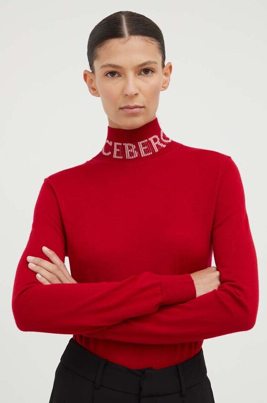 Iceberg pulover de lana subtiri rosu A002.9000