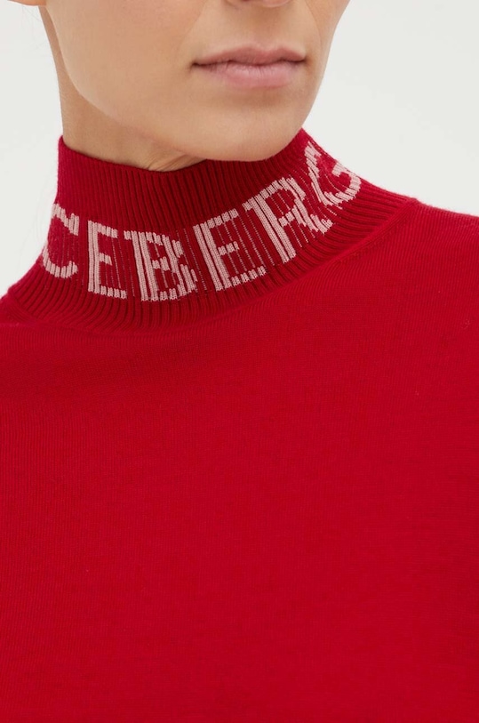 Iceberg sweter wełniany A002.9000 czerwony
