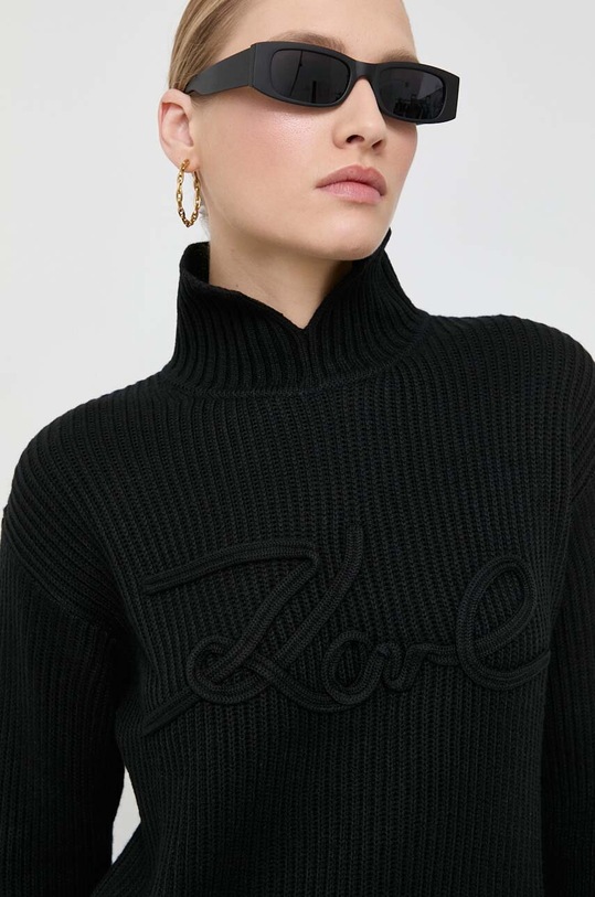 Odzież Karl Lagerfeld sweter wełniany 236W2014 czarny