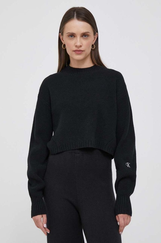 Calvin Klein Jeans sweter wełniany czarny J20J221962