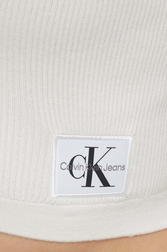 Tričko s dlouhým rukávem Calvin Klein Jeans J20J221969 béžová