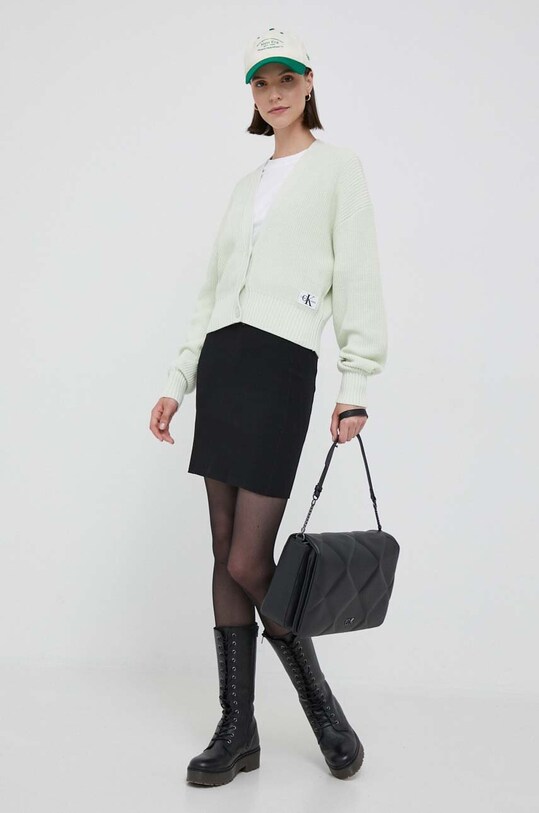 Бавовняний кардиган Calvin Klein Jeans J20J221973 зелений AW23