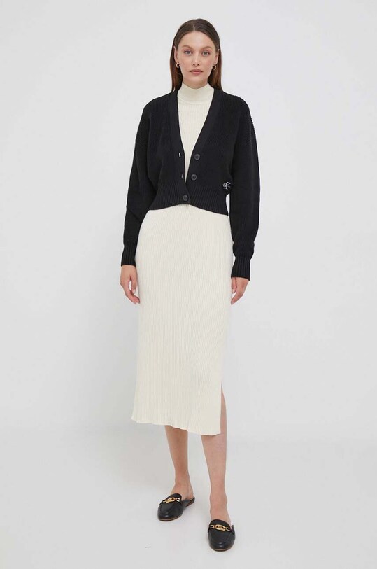 Бавовняний кардиган Calvin Klein Jeans J20J221973 чорний AW23