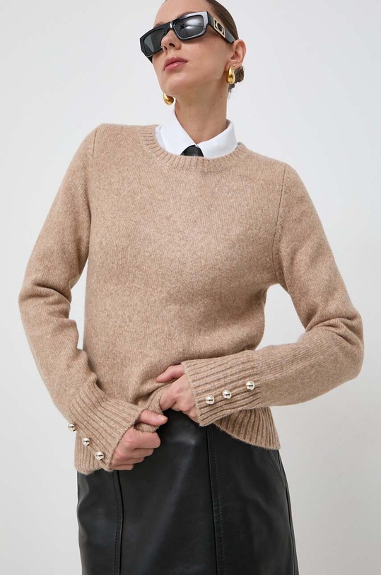 Pulover s primesjo volne Morgan Srednje debeline bež MPAVOT.BEIGE.TYPE