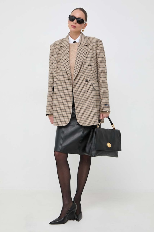 Pulover s primesjo volne Morgan bež MPAVOT.BEIGE.TYPE