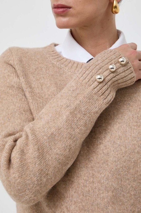 Pulover s primesjo volne Morgan MPAVOT.BEIGE.TYPE bež