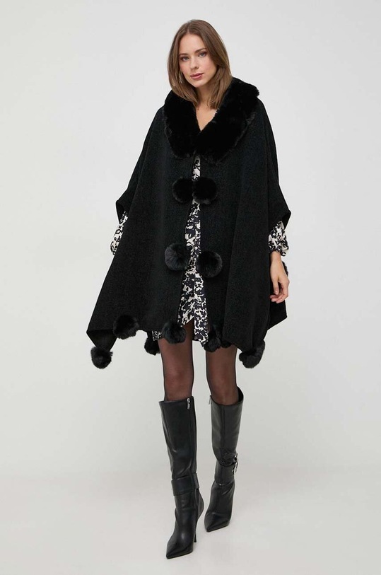 Morgan poncho 5POMPO.NOIR negru AW23