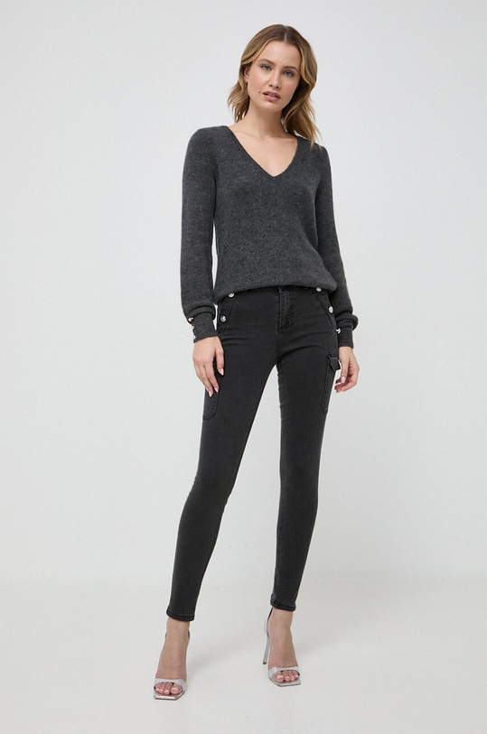 Πουλόβερ με προσθήκη μαλλιού Morgan MTOUS.GRIS.ANTHR γκρί AW23