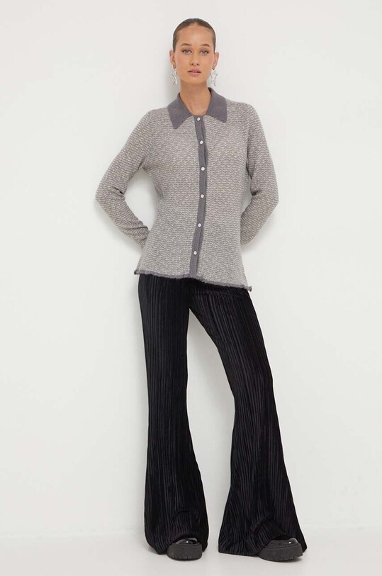 Μάλλινη ζακέτα Stine Goya SG5296 γκρί AW23