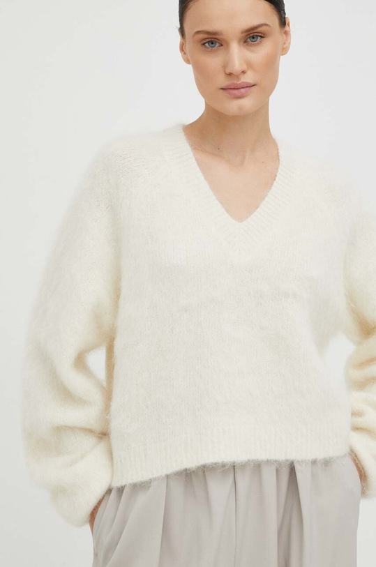 Gestuz sweter wełniany beżowy 10908337