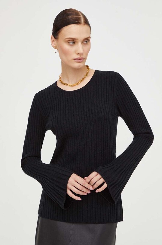 By Malene Birger pulover de lana grosime medie negru Q71803026